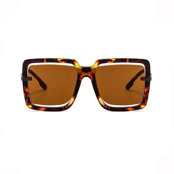 Tort Square Frame Sunglasses - Picture 3 of 5
